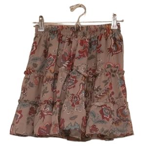 Multi-Coloured Anthropologie Letmebe Women Chiffon Tiered Mini Skirt